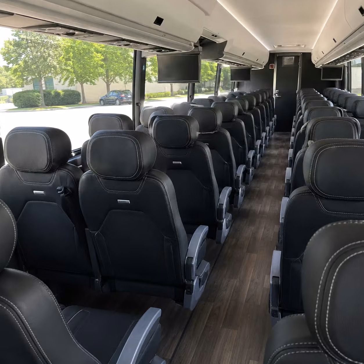 56 passenger charter bus inside